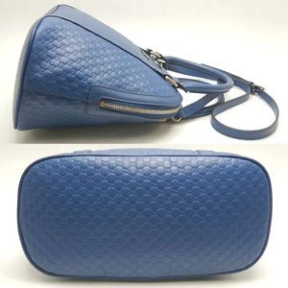 GUCCI 449663 Handbag Micro Guccissima Leather Blue - COA included - Picture 4 of 11